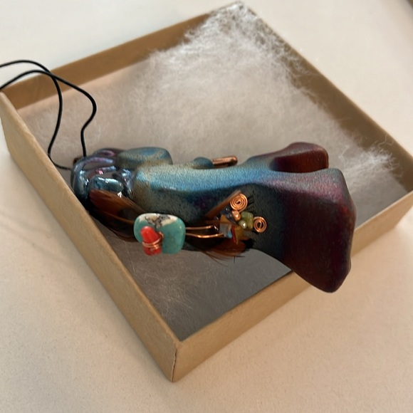 NEW in box —-Jeremy Diller Raku Kokopelli Flute Player - Picture 2 of 4